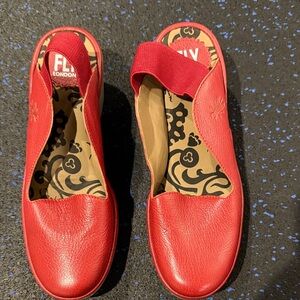 Fly London Women's Vibrant Red Mules